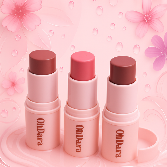 OhDarra Cream Blush Stick & Lipstick – Sweet Peach | Love Story | Candy Rose